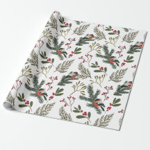Noël Branches d'oiseaux d'hiver Papier d'enveloppe