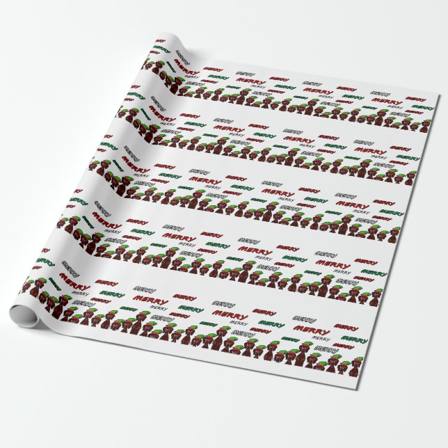 Cadeau Noël de beaucoup papier d'emballage de Joyeux de (Déroulé)