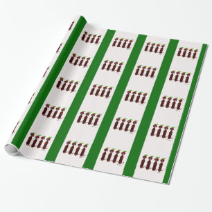 Cadeau Noël de quatre papier d'emballage de petit teckel
