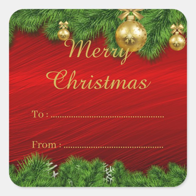 Cadeau Noël Pin Rouge à partir d'un autocollant Ét (Devant)