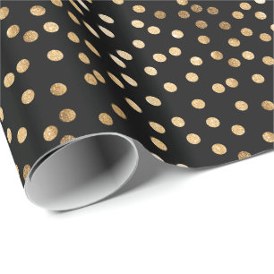 Cadeau Noir et papier d'emballage de points de ville de