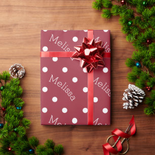 Cadeau Nom personnalisé Polka Dot Enveloppement Papier