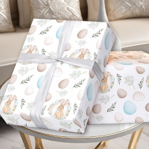 Cadeau Oeufs de Pâques et papier d'enveloppement de lapin