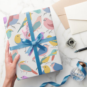 Cadeau Oiseaux Ensemble Animaux Enveloppement Papier
