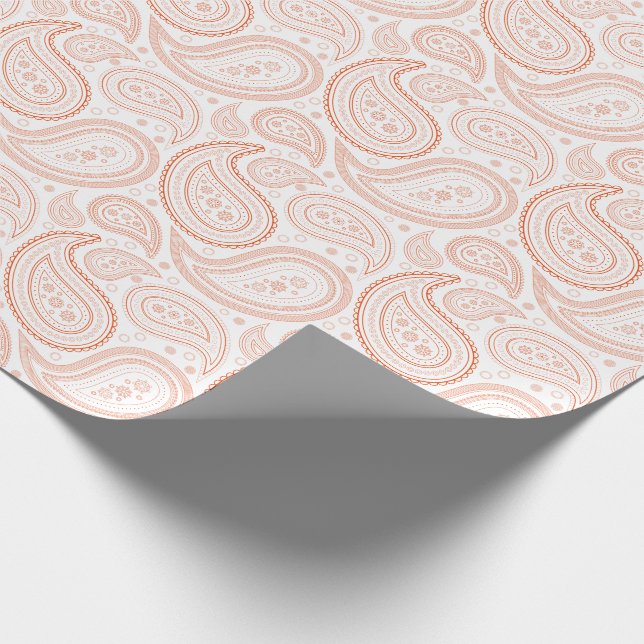 Cadeau Orange lumineuse de Paisley sur le papier (Coin)