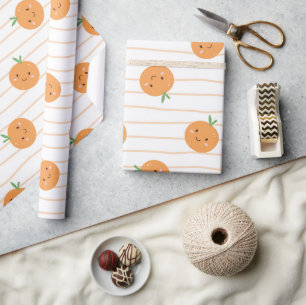 Cadeau Oranges mignonnes Imprimer - Rouleau papier à enve