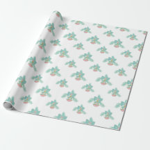 Ornements Retro rose et Aqua Papier à envelopper