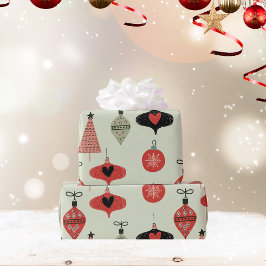 Cadeau Ornements Rétro Vacances papier d'enveloppement ve