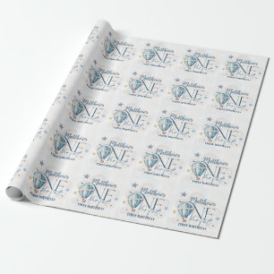 Cadeau Ours dans un papier d'enveloppement de matte de ba