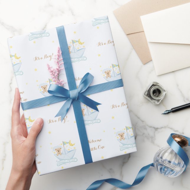 Cadeau Ours doux en bateau en papier (Cadeaux)