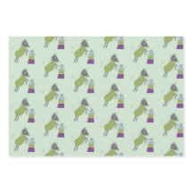 cadeau papier 3 feuilles de papier rose vert