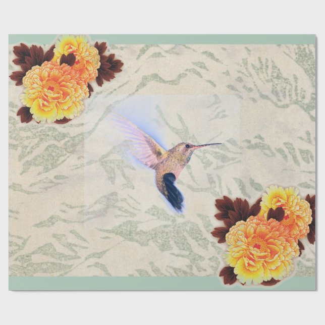 Cadeau Papier à carreaux HUMMINGBIRD MARIGOLD (Plat)