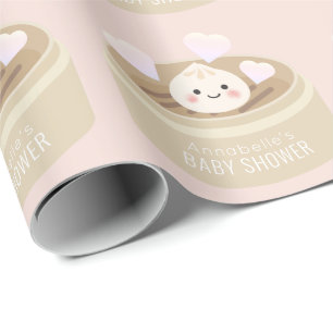 Cadeau Papier à écrêtage rose petit Baby shower