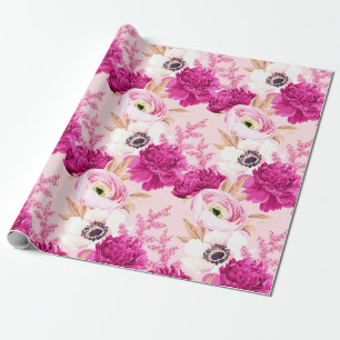 Cadeau Papier à enveloppement à motif floral