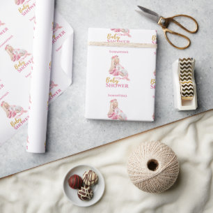 Cadeau Papier à enveloppement Baby shower Ballerina Girl