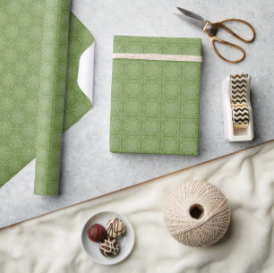 Cadeau Papier à enveloppement blanc sur crochet vert oliv