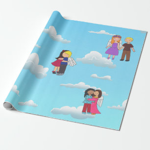 Cadeau Papier à enveloppement bleu ciel d'Angels