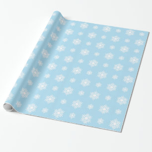 Cadeau Papier à enveloppement bleu clair à motif de flo