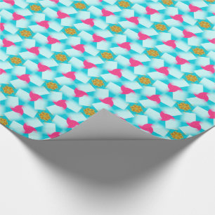 Cadeau Papier à enveloppement bleu turquoise rose Confett