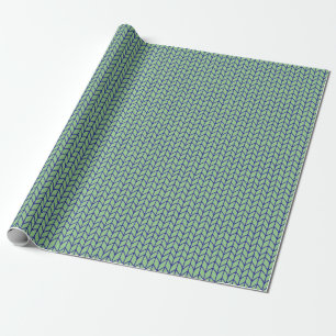 Cadeau Papier à enveloppement BLEU VERT KNIT