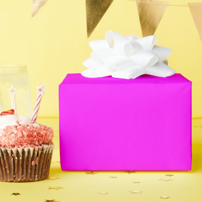 Cadeau Papier à enveloppement brillant Magenta (Fête d'anniversaire)