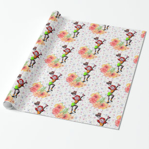 Cadeau Papier à enveloppement brillant, Patinage floral