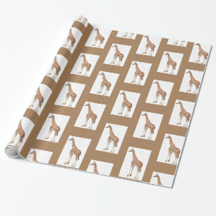 Cadeau Papier à enveloppement Brown et blanc brillant
