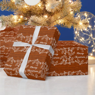 Cadeau Papier à enveloppement Brown Rustique Holly