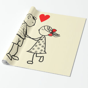 Cadeau Papier à enveloppement Couple Cute