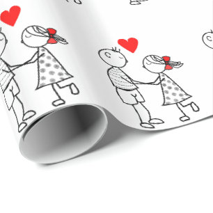 Cadeau Papier à enveloppement Couple Cute