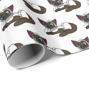 Cadeau Papier à enveloppement de chaton siamois