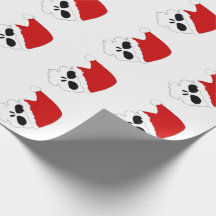 Papier à enveloppement de crânes père Noël