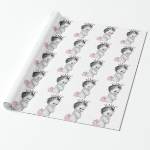 Cadeau Papier à enveloppement de douche pour bébé princes