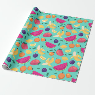 Cadeau Papier à enveloppement de fruits tropicaux
