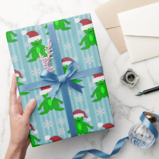 Cadeau Papier à enveloppement de grenouille de Noël