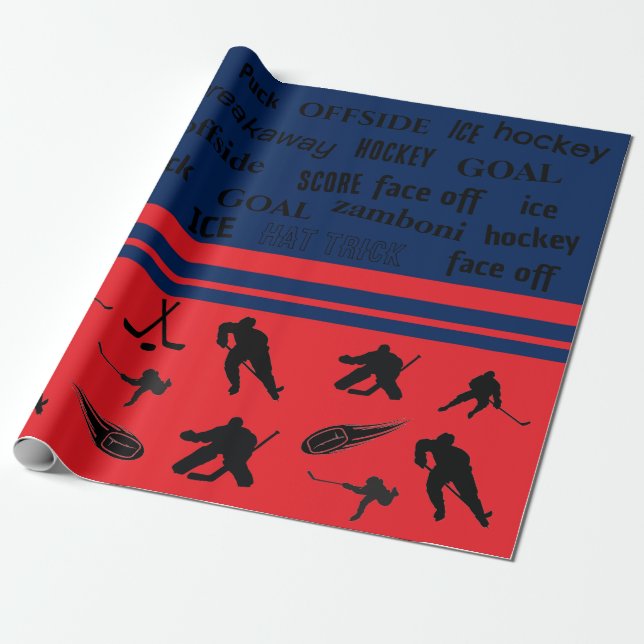Cadeau Papier à enveloppement de hockey (Déroulé)