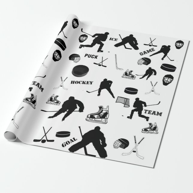 Cadeau Papier à enveloppement de hockey (Déroulé)