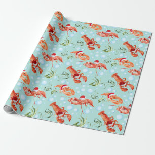 Cadeau Papier à enveloppement de homard festif