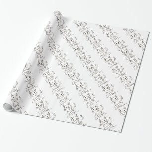 Cadeau Papier à enveloppement de Kitty peint