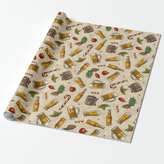 Cadeau Papier à enveloppement de la bière de Noël