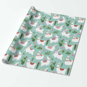 Cadeau Papier à enveloppement de lamas