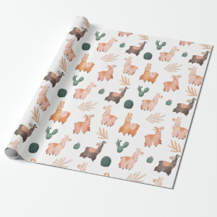 Cadeau Papier à enveloppement de lamas