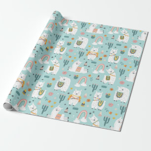 Cadeau Papier à enveloppement de lamas