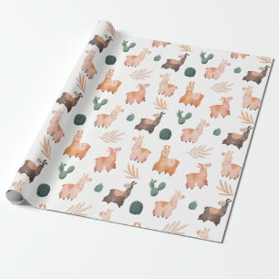 Cadeau Papier à enveloppement de lamas