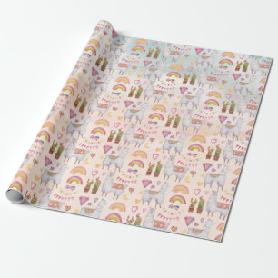 Cadeau Papier à enveloppement de lamas