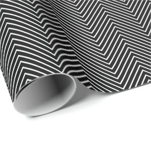 Cadeau Papier à enveloppement de ligne Chevron - Blanc s