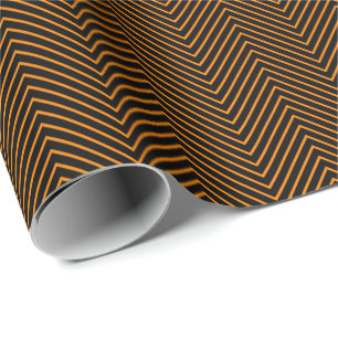 Cadeau Papier à enveloppement de ligne Chevron - Orange 