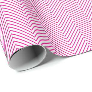 Cadeau Papier à enveloppement de ligne Chevron - rose ch