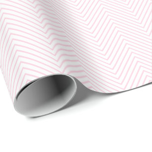 Cadeau Papier à enveloppement de ligne Chevron - rose pâl