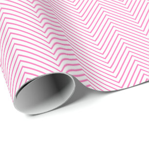 Cadeau Papier à enveloppement de ligne Chevron - rose su